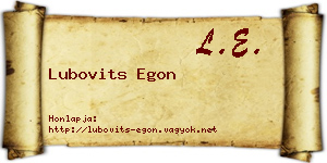 Lubovits Egon névjegykártya